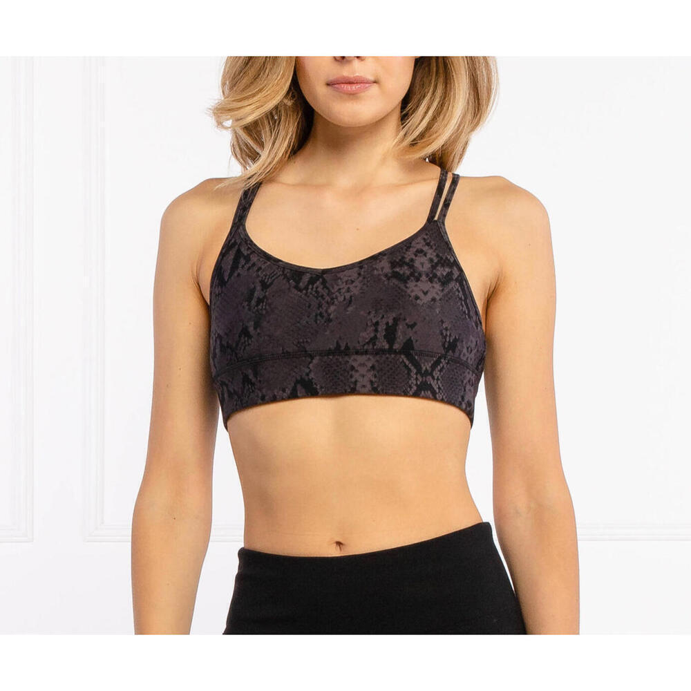 DKNY Womens Sport Snake-Embossed Sports Bra, Black, XL - Picture 3 of 5